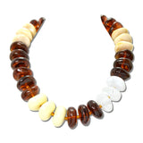 Marbled Rondelle Bead Statement Necklace – Gold/Brown Multi · SFN00105GDBRM_BE _DSC9885