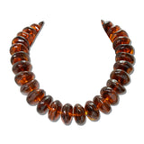 Marbled Rondelle Bead Statement Necklace – Gold/Brown · SFN00105GDBRN_BE _DSC9888