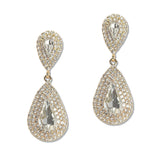 108116, TEARDROP CUBIC ZIRCONIA ACCENT CRYSTAL RHINESTONE DANGLE EARRING