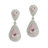 108116, TEARDROP CUBIC ZIRCONIA ACCENT CRYSTAL RHINESTONE DANGLE EARRING