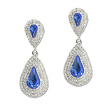 108116, TEARDROP CUBIC ZIRCONIA ACCENT CRYSTAL RHINESTONE DANGLE EARRING