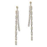 107884, BAGUETTE CUBIC ZIRCONIA ACCENT CRYSTAL RHINESTONE DANGLE EARRING