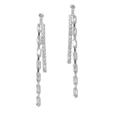 107884, BAGUETTE CUBIC ZIRCONIA ACCENT CRYSTAL RHINESTONE DANGLE EARRING