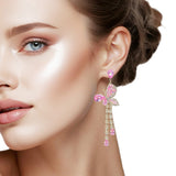 108101, BUTTERFLY CUBIC ZIRCONIA ACCENT DANGLE EARRING