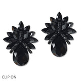 108454, TEARDROP MARQUISE ACCENT RHINESTONE CLIP ON EARRING