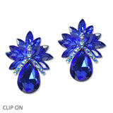 108454, TEARDROP MARQUISE ACCENT RHINESTONE CLIP ON EARRING