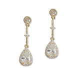 108122, TEARDROP CUBIC ZIRCONIA ACCENT CRYSTAL RHINESTONE DANGLE EARRING