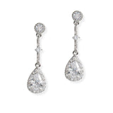 108122, TEARDROP CUBIC ZIRCONIA ACCENT CRYSTAL RHINESTONE DANGLE EARRING