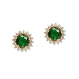 108324, ROUND CUBIC ZIRCONIA ACCENT STUD EARRING