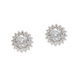 108324, ROUND CUBIC ZIRCONIA ACCENT STUD EARRING