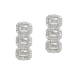 108123, RECTANGLE CUBIC ZIRCONIA ACCENT CRYSTAL RHINESTONE STUD EARRING