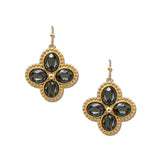 Oval Rhinestone Dangle Earrings – Gold/Black Diamond · EW20399BD_WT EW20399 BD
