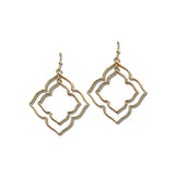 Layered Quatrefoil Open Frame Earrings – Gold · EW20458GD_WT EW20458 GD