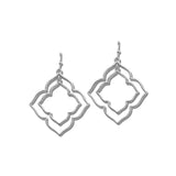 Layered Quatrefoil Open Frame Earrings – Silver · EW20458SV_WT EW20458 SV