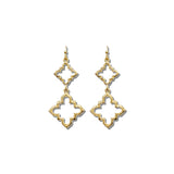 Double Cutout Clover Dangle Earrings – Gold · EW3673GD_WT EW3673 GD
