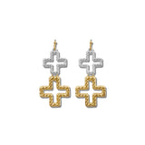 Textured Double Cross Drop Earrings – Gold/Multi · EW3676MU_WT EW3676 MU