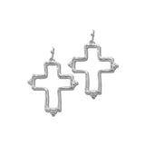 Cutout Cross Dangle Earrings – Silver · EW3679SV_WT EW3679 SV