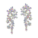 108727, FLOWER VINE RHINESTONE EARRING