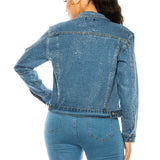 88959, BLING CRYSTAL EMBELLISHED DENIM JACKET