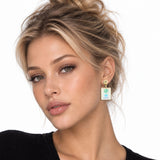 114670, MAHJONG FLOWER POT TILE DROP EARRINGS