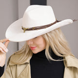 108686, WESTERN STEER HEAD ACCENT SUEDE COWBOY HAT