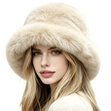 Fluffy Faux Fur Bucket Hat – BEIGE · H3539BEIGE H3539 BEIGE