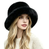 Fluffy Faux Fur Bucket Hat – Black · H3539BLACK H3539 BLACK
