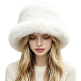 Fluffy Faux Fur Bucket Hat – Ivory · H3539IVORY H3539 IVORY