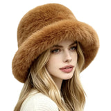 Fluffy Faux Fur Bucket Hat – Tan · H3539TAN H3539 TAN