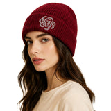 Sparkle Accent Cuffed Knit Beanie – Burgundy · H3541BURGUNDY H3541 BURGUNDY