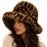 Spot Print Faux Fur Bucket Hat – Brown · H3544BROWN H3544 BROWN