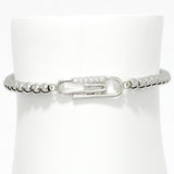 88748, PAPER CLIP BEADED STRETCH STAINLESS STEEL BRACELET