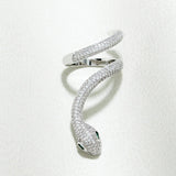 90446, GREEN EYE "SIZE 8" SNAKE CUBIC ZIRCONIA RING