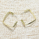 89973, GOLD DIPPED RECTANGLE HOOP EARRING