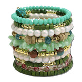 Multi Layered Textured Beaded Wire Spiral Wrap Bracelet – Gold/Turquoise · JB10493GTQ_JK IMG_6106