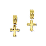 Stainless Steel Puffed Cross Hoop Drop Earrings – Gold · SSE361G_IVY IMG_6228