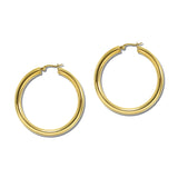 Chunky Tube Stainless Steel Hoop Earrings – Gold · SSE252G_IVY IMG_6229