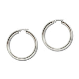 Chunky Tube Stainless Steel Hoop Earrings – Silver · SSE252R_IVY IMG_6230