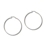 60Mm Large Round Tube Hoop Earrings – Silver · SSE209R_IVY IMG_6237
