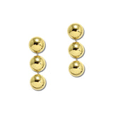 Stainless Steel Triple Sphere Ball Drop Earrings – Gold · SSE362G_IVY IMG_6259