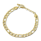 Figaro Chain Stainless Steel Bracelet – Gold · SSB0017G_IVY IMG_6271