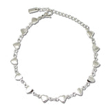 Dainty Heart Charm Station Stainless Steel Bracelet – Silver · SSB0025R_IVY IMG_6292