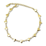 Dainty Heart Charm Station Stainless Steel Bracelet – Gold · SSB0025G_IVY IMG_6293