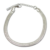 Flat Herringbone Stainless Steel Chain Bracelet – Silver · SSB0004R_IVY IMG_6310