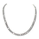 Figaro Link Stainless Steel Chain Necklace – Silver · SSN0518R_IVY IMG_6321
