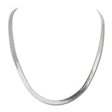Flat Herringbone Stainless Steel Chain Necklace – Silver · SSN2218R_IVY IMG_6326