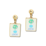 Mahjong Joker Tile Drop Earrings – Gold · GSE5102-GD_CRT IMG_6347