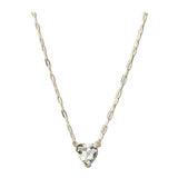 Faceted Heart Rhinestone Pendant Necklace – Gold/Clear · MN1493-CL_CRT IMG_6362