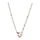 Faceted Heart Rhinestone Pendant Necklace – Gold/AB · MN1493-CLAB_CRT IMG_6363