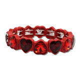 Heart Rhinestone Stretch Bracelet – Gold/Red · MB3487-RED_CRT IMG_6377